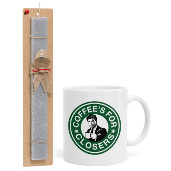 Coffee's for closers, Easter Set, Ceramic Cup (330ml) & Easter aromatic flat candle (30cm) (GRAY)