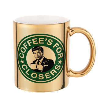 Coffee's for closers, Mug ceramic, gold mirror, 330ml