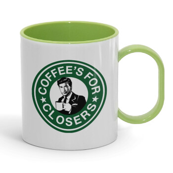 Coffee's for closers, Κούπα (πλαστική) (BPA-FREE) Polymer Πράσινη για παιδιά, 330ml