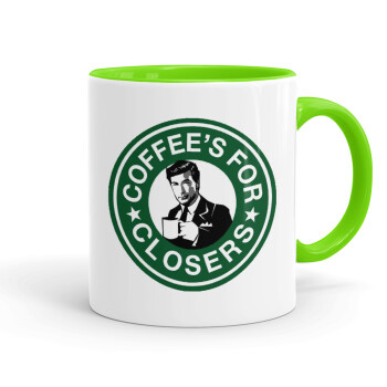 Coffee's for closers, Κούπα χρωματιστή βεραμάν, κεραμική, 330ml