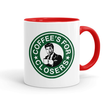 Coffee's for closers, Mug colored red, ceramic, 330ml