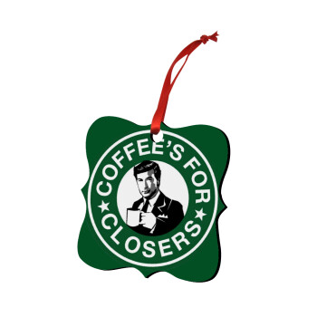Coffee's for closers, Χριστουγεννιάτικο στολίδι polygon ξύλινο 7.5cm