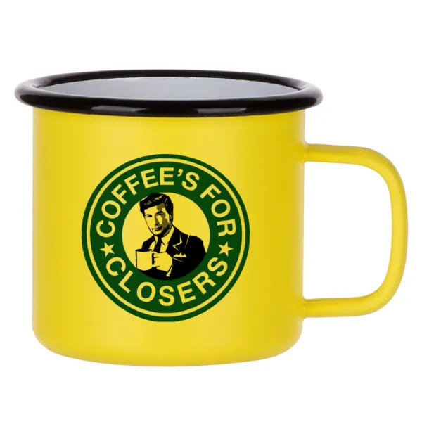 Coffee's for closers — Κούπα Μεταλλική εμαγιέ ΜΑΤ Κίτρινη 360ml