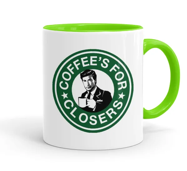 Coffee's for closers — Mug colored light green, ceramic, 330ml