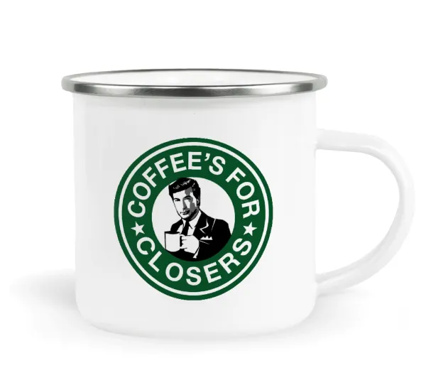 Coffee's for closers — Metallic enamel cup white 360ml