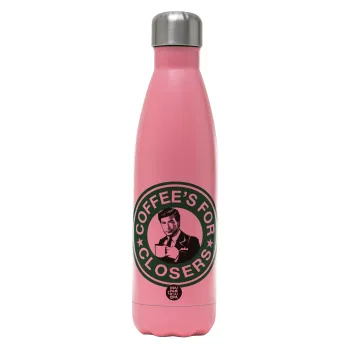 Coffee's for closers, Metal mug thermos Pink Mat (Stainless steel), double wall, 500ml