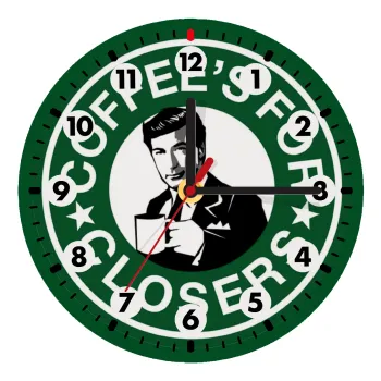 Coffee's for closers, Ρολόι τοίχου ξύλινο (20cm)