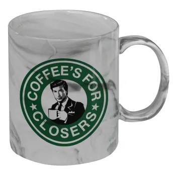 Coffee's for closers, Mug ceramic marble style, 330ml