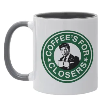 Coffee's for closers, Κούπα χρωματιστή γκρι, κεραμική, 330ml