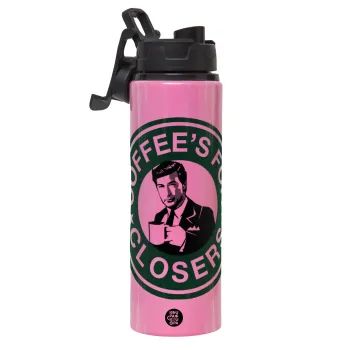 Coffee's for closers, Metallic water bottle with safety lid, 850ml aluminum
