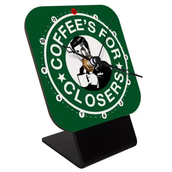 Coffee's for closers, Επιτραπέζιο ρολόι ξύλινο με δείκτες (10cm)