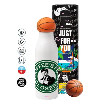Coffee's for closers, Bascetball Metal mug thermos, double wall, 550ml