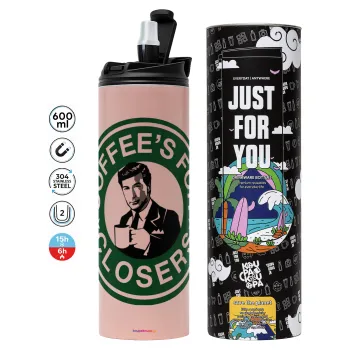Coffee's for closers, Tumbler stainless steel PINK 600ml