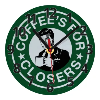 Coffee's for closers, Ρολόι τοίχου γυάλινο (20cm)