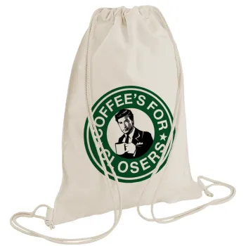 Coffee's for closers, Backpack bag GYMBAG natural (28x40cm)