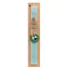 Easter Set, wooden keychain & aromatic flat Easter candle (30cm) (TURQUOISE)