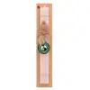 Easter Set, wooden keychain & scented flat Easter candle (30cm) (PINK)