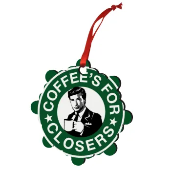 Coffee's for closers, Στολίδι Χριστουγεννιάτικο στολίδι snowflake ξύλινο 7.5cm