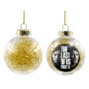 Transparent Christmas tree ball ornament with gold filling 8cm