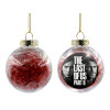Transparent Christmas tree ball ornament with red filling 8cm