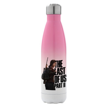 Last of us, Ellie, Metal mug thermos Pink/White (Stainless steel), double wall, 500ml