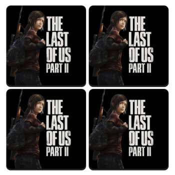 Last of us, Ellie, ΣΕΤ 4 Σουβέρ ξύλινα τετράγωνα (9cm)