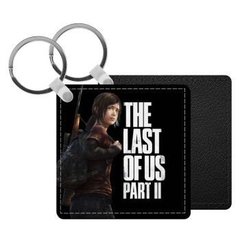 Last of us, Ellie, Μπρελόκ Δερματίνη, τετράγωνο ΜΑΥΡΟ (5x5cm)