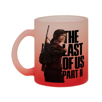 Last of us, Ellie, Κούπα γυάλινη δίχρωμη με βάση το κόκκινο ματ, 330ml