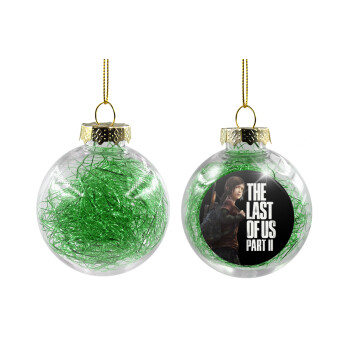Last of us, Ellie, Transparent Christmas tree ball ornament with green filling 8cm