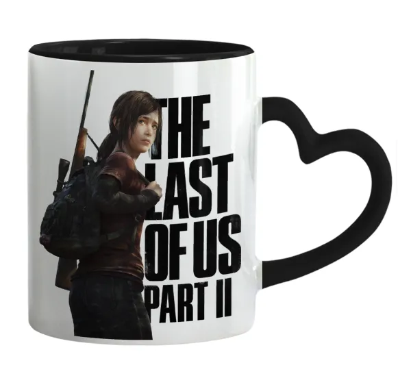 Last of us — Mug heart black handle, ceramic, 330ml