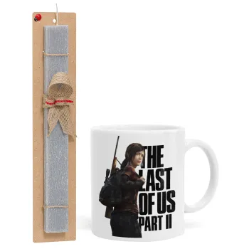 Last of us, Ellie, Easter Set, Ceramic Cup (330ml) & Easter aromatic flat candle (30cm) (GRAY)