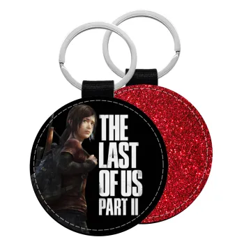 Last of us, Ellie, Μπρελόκ Δερματίνη, στρογγυλό ΚΟΚΚΙΝΟ (5cm)