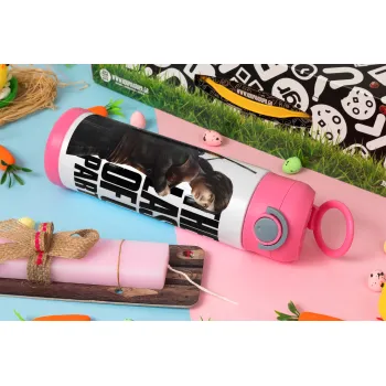 Last of us, Ellie, Easter candle, Childrens hot water bottle, stainless steel, with safety straw, PINK (500ml)