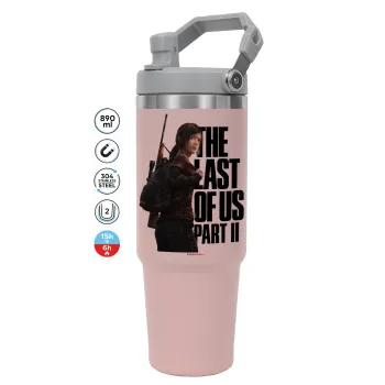 Last of us, Ellie, ΡΟΖ χρώματος Θερμός Ανοξείδωτο 890ml (30oz) με χερούλι