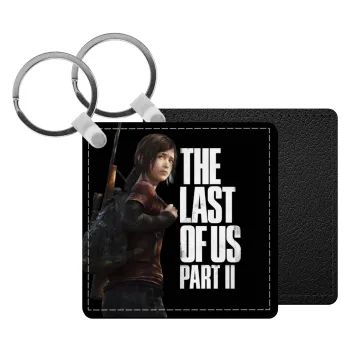 Last of us, Ellie, Μπρελόκ Δερματίνη, τετράγωνο ΜΑΥΡΟ (5x5cm)