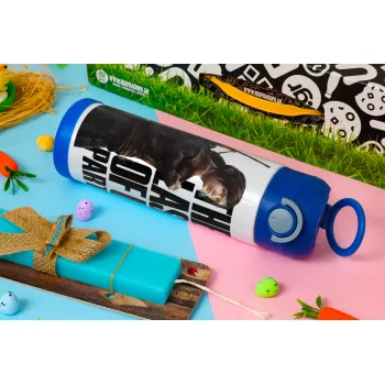 Last of us, Ellie, Easter candle, Childrens hot water bottle, stainless steel, with safety straw, BLUE (500ml)