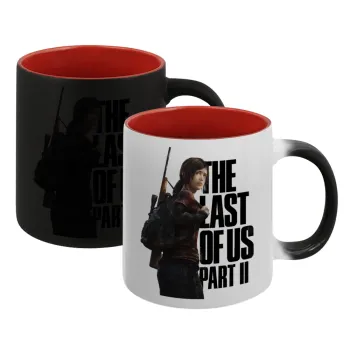 Last of us, Ellie, Κούπα Μαγική εσωτερικό κόκκινο, κεραμική, 330ml που αλλάζει χρώμα με το ζεστό ρόφημα