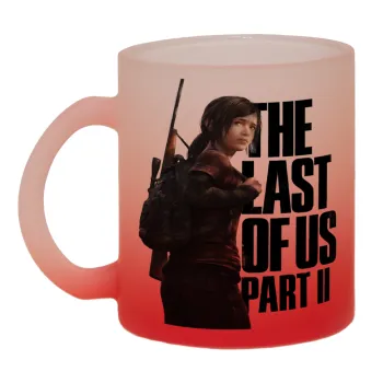 Last of us, Ellie, Κούπα γυάλινη δίχρωμη με βάση το κόκκινο ματ, 330ml