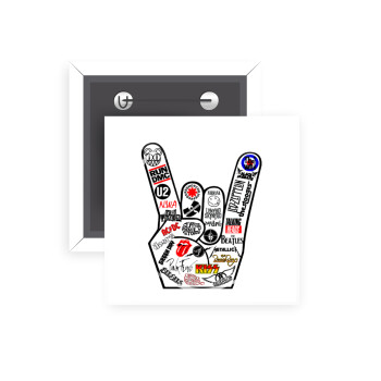 Best Rock Bands hand, Κονκάρδα παραμάνα τετράγωνη 5x5cm