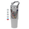 GREY color, 890ml (30oz) stainless Steel Tumbler with Handle