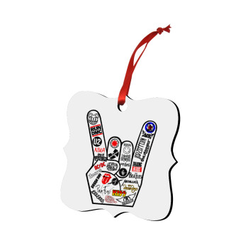 Best Rock Bands hand, Christmas ornament polygon wooden 7.5cm