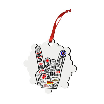 Best Rock Bands hand, Christmas ornament snowflake wooden 7.5cm