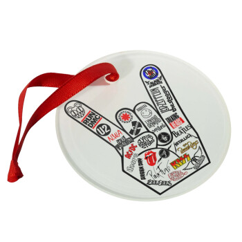 Best Rock Bands hand, Στολίδι Χριστουγεννιάτικο στολίδι γυάλινο 9cm