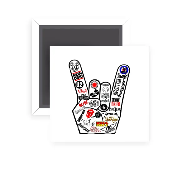 Best Rock Bands hand — Τετράγωνο (5x5cm)