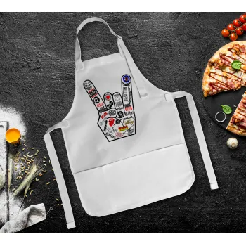 Best Rock Bands hand, Ποδιά Σεφ Ολόσωμη Παιδική (με ρυθμιστικά και 2 τσέπες)