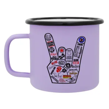 Best Rock Bands hand, Κούπα Μεταλλική εμαγιέ ΜΑΤ Light Pastel Purple 360ml