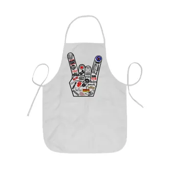 Best Rock Bands hand, Ποδιά Σεφ ολόσωμη κοντή  Παιδική (44x62cm)