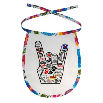 Best Rock Bands hand, Σαλιάρα μωρού αλέκιαστη με κορδόνι Χρωματιστή