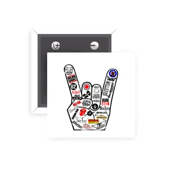 Best Rock Bands hand, Κονκάρδα παραμάνα τετράγωνη 5x5cm