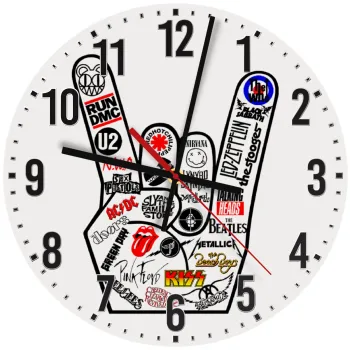 Best Rock Bands hand, Ρολόι τοίχου ξύλινο (30cm)